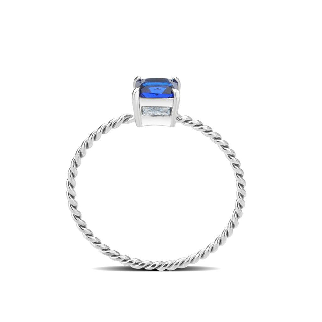 TK3855 - High polished (no plating) Stainless Steel Ring with Synthetic in Montana-3