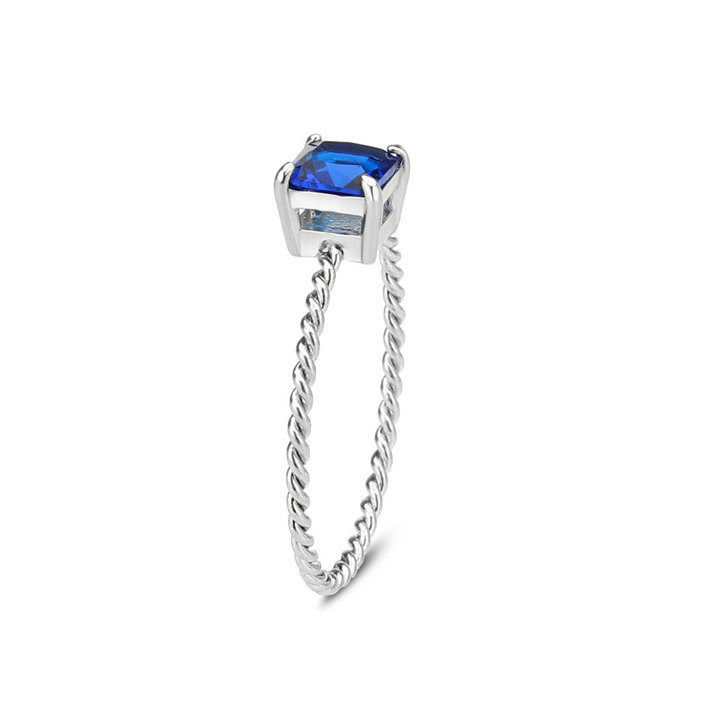 TK3855 - High polished (no plating) Stainless Steel Ring with Synthetic in Montana-1