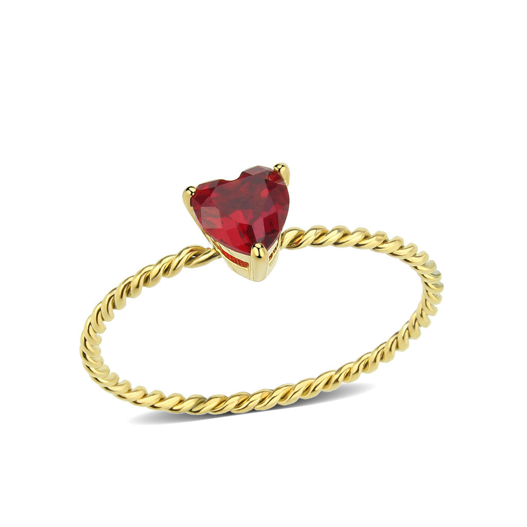 TK3858 - IP Gold(Ion Plating) Stainless Steel Ring with Synthetic in Siam-0