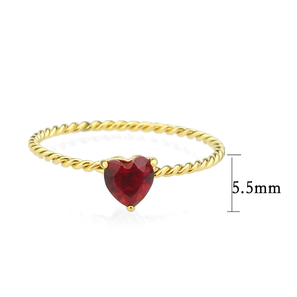 TK3858 - IP Gold(Ion Plating) Stainless Steel Ring with Synthetic in Siam-1