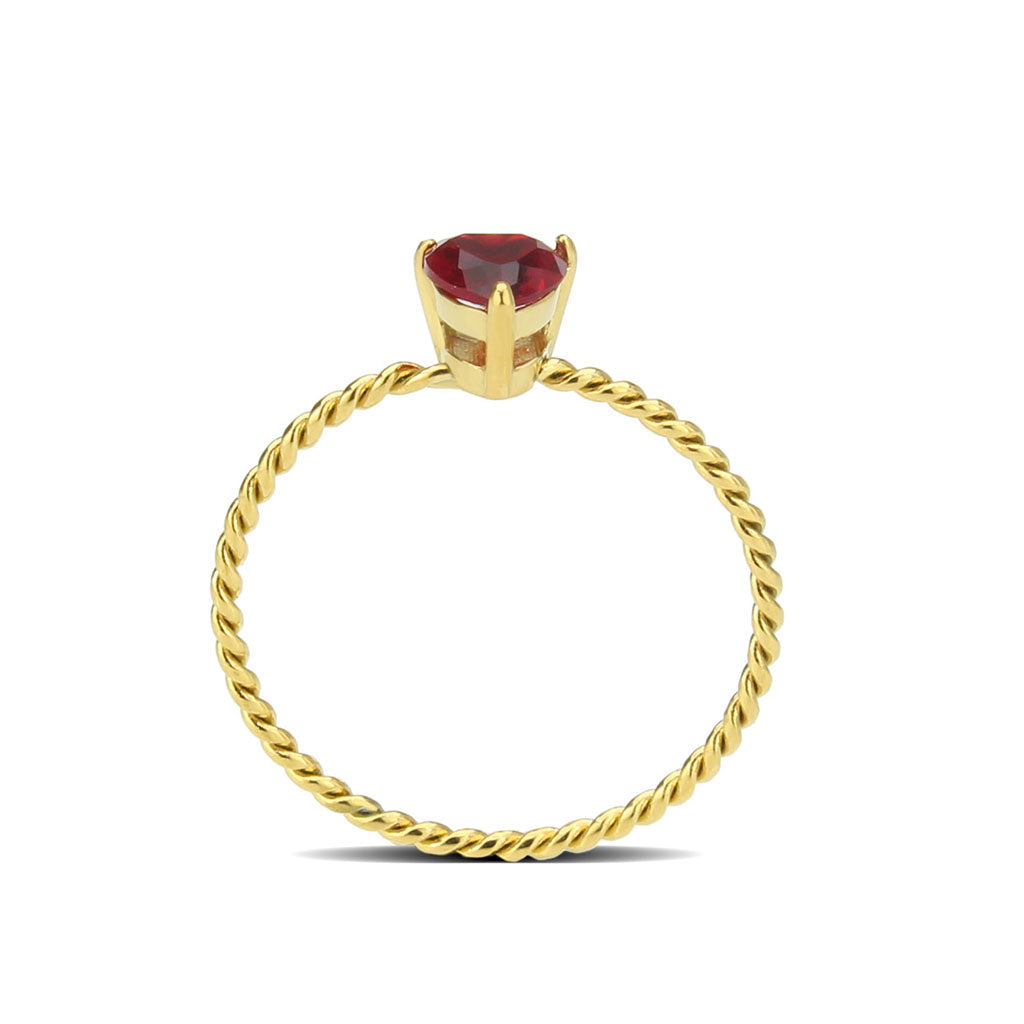 TK3858 - IP Gold(Ion Plating) Stainless Steel Ring with Synthetic in Siam-2