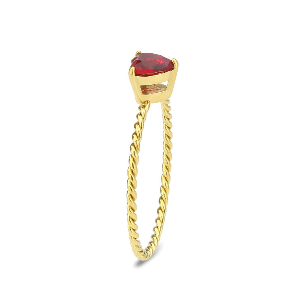 TK3858 - IP Gold(Ion Plating) Stainless Steel Ring with Synthetic in Siam-3