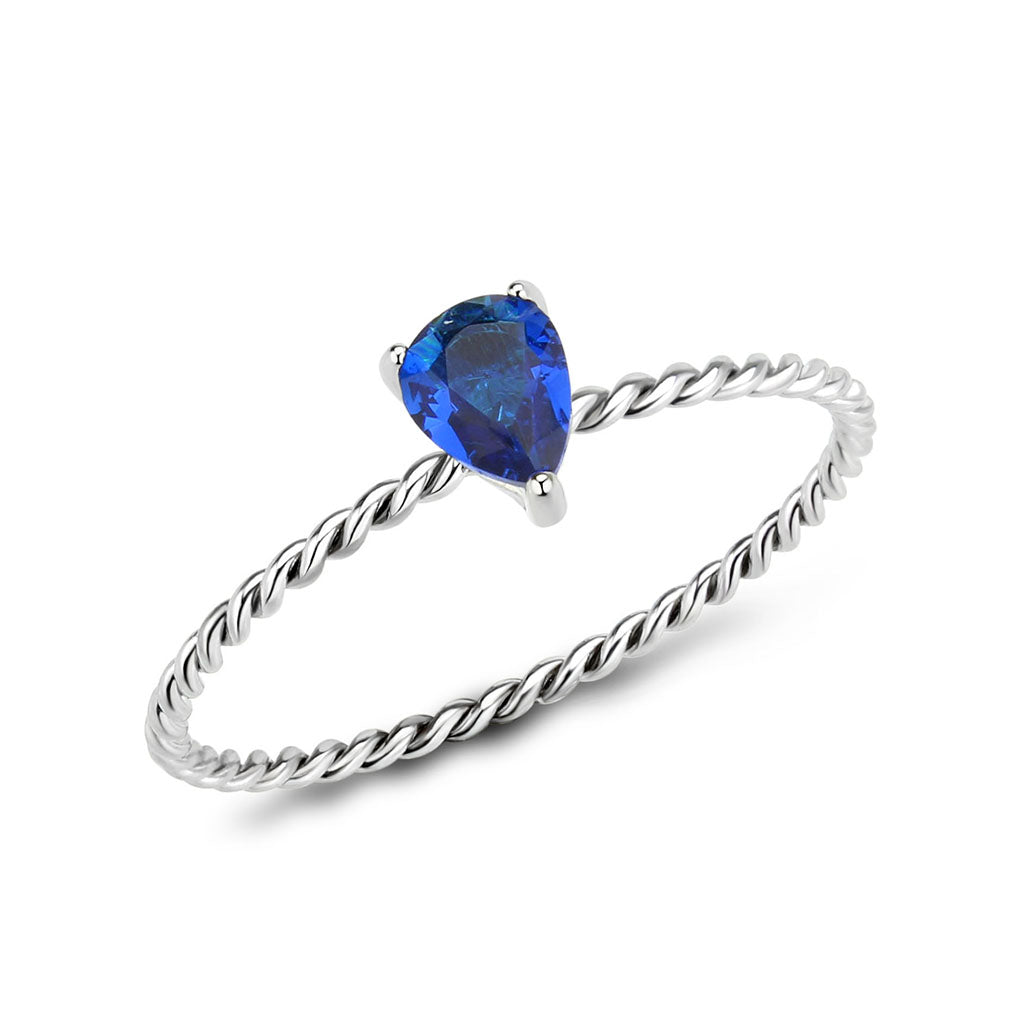 TK3862 - High polished (no plating) Stainless Steel Ring with Synthetic in Montana-0