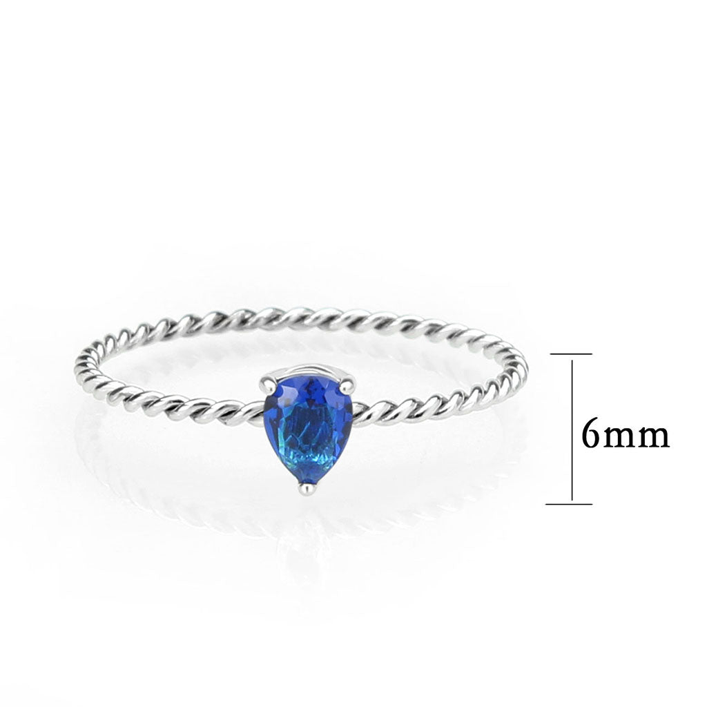 TK3862 - High polished (no plating) Stainless Steel Ring with Synthetic in Montana-1