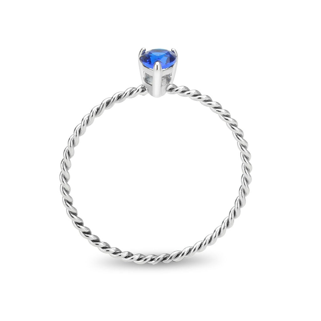 TK3862 - High polished (no plating) Stainless Steel Ring with Synthetic in Montana-2