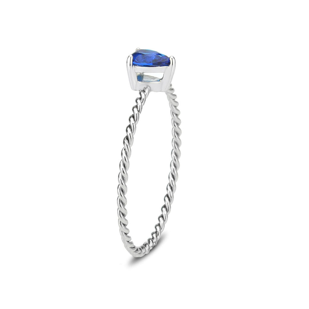 TK3862 - High polished (no plating) Stainless Steel Ring with Synthetic in Montana-3