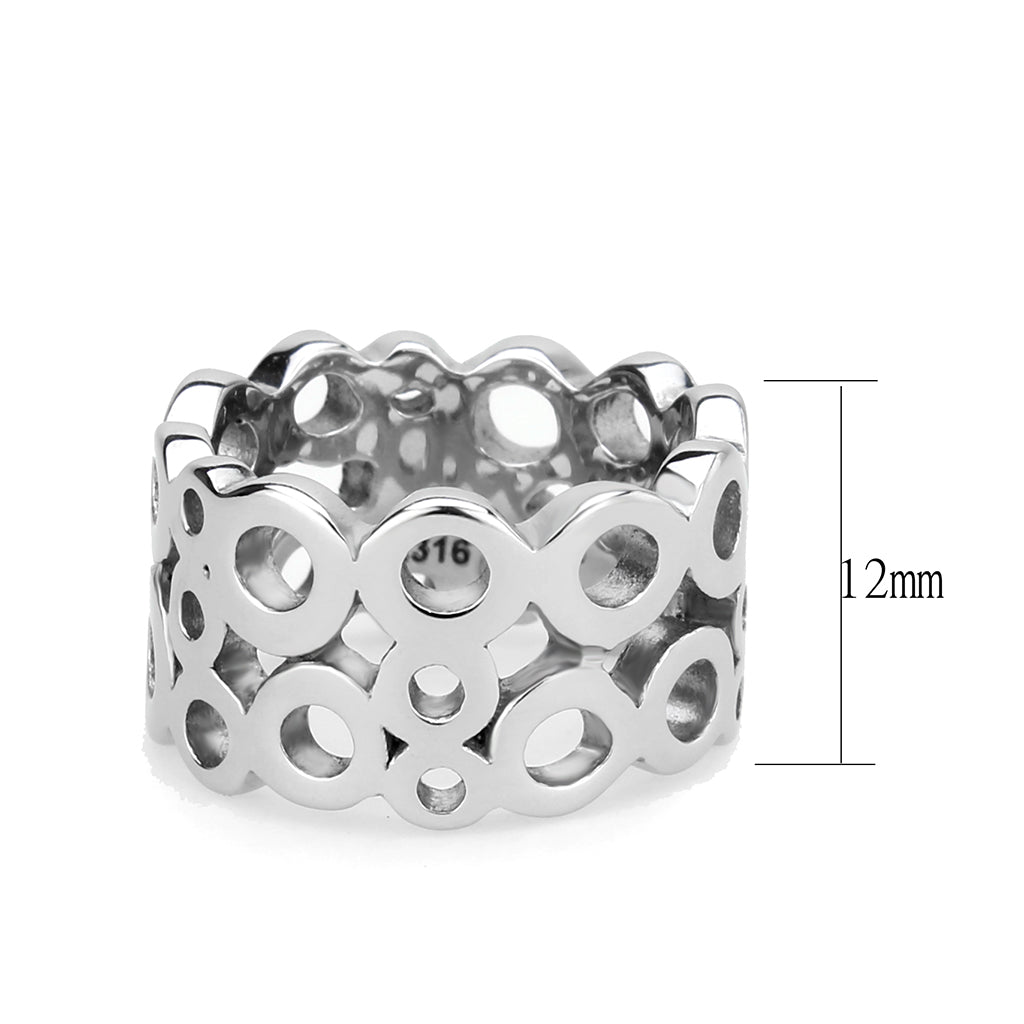 TK3865 - High polished (no plating) Stainless Steel Ring with NoStone in No Stone-1