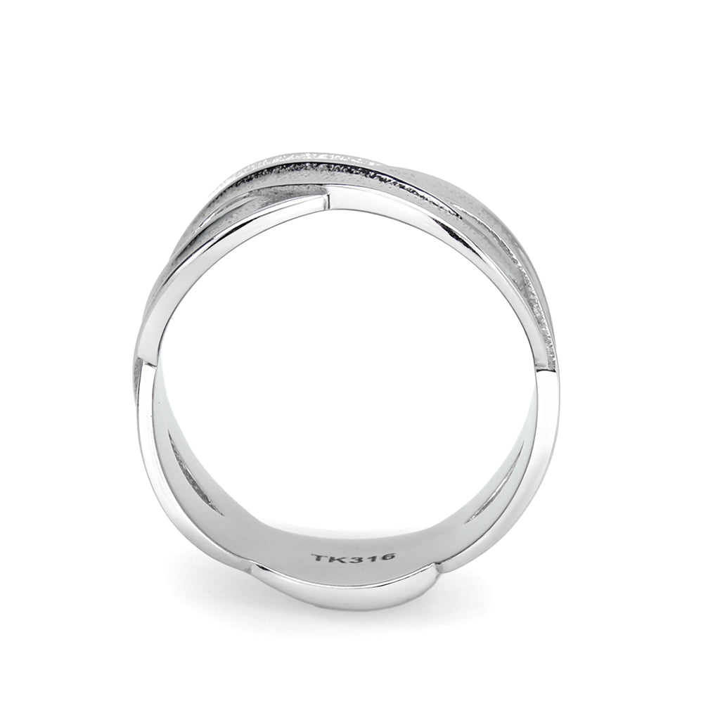 TK3866 - High polished (no plating) Stainless Steel Ring with NoStone in No Stone-2