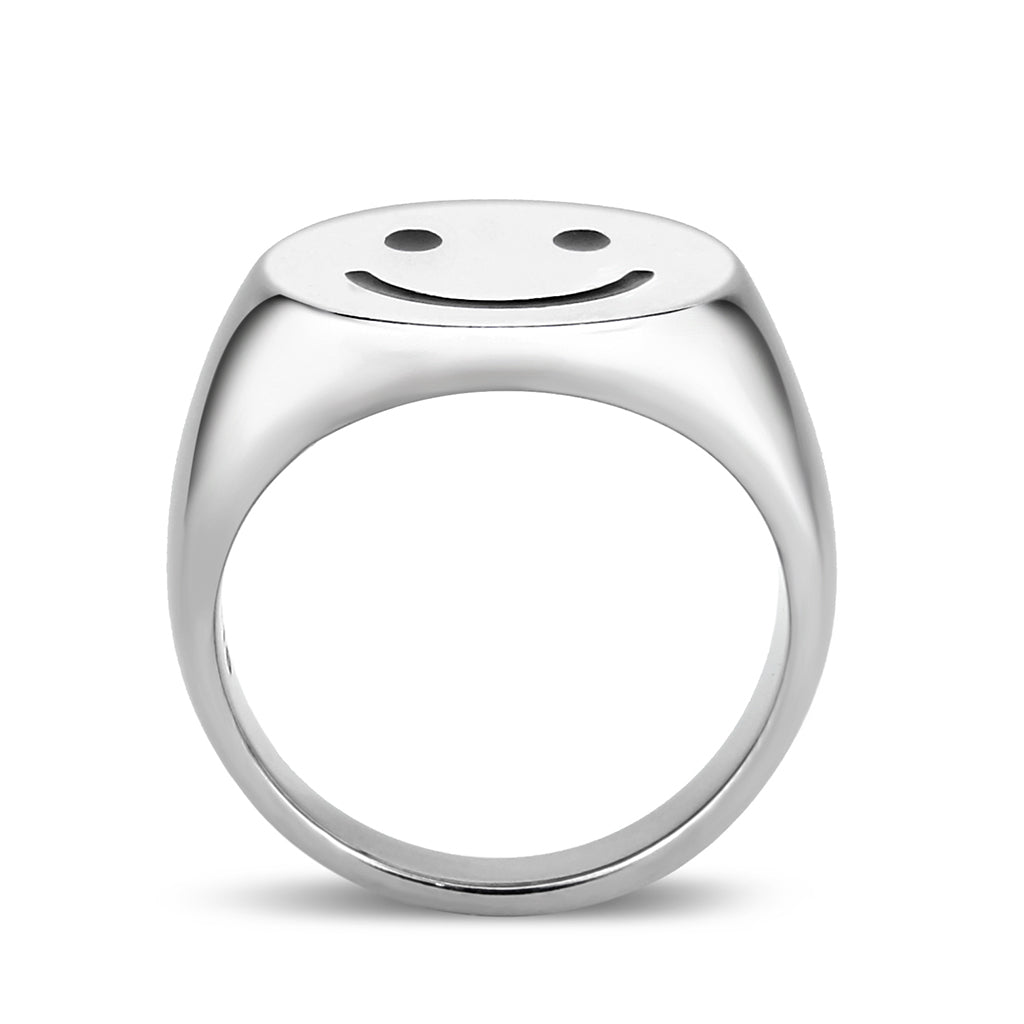 TK3869 - High polished (no plating) Stainless Steel Ring with Epoxy in No Stone-2