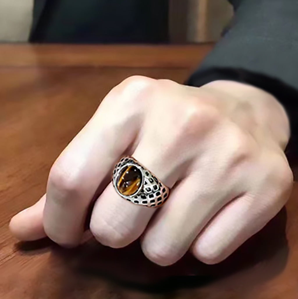 TK3875 - High polished (no plating) Stainless Steel Ring with Synthetic in Topaz-4