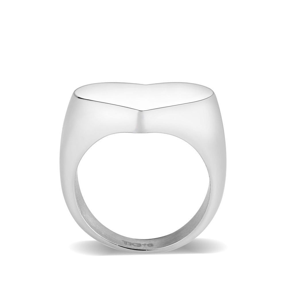TK3878 - High polished (no plating) Stainless Steel Ring with NoStone in No Stone-2