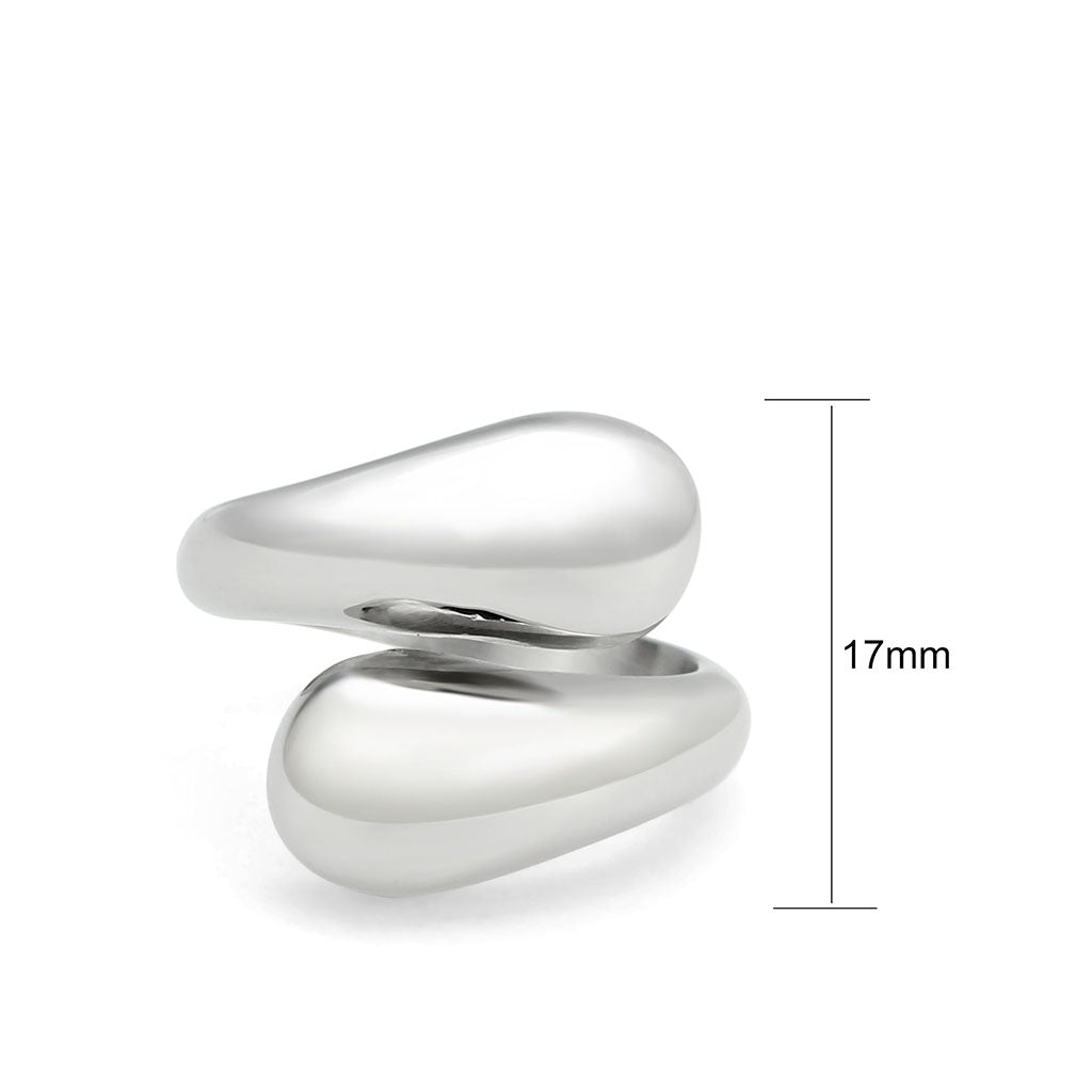 TK3883 - High polished (no plating) Stainless Steel Ring with Epoxy in Jet-1