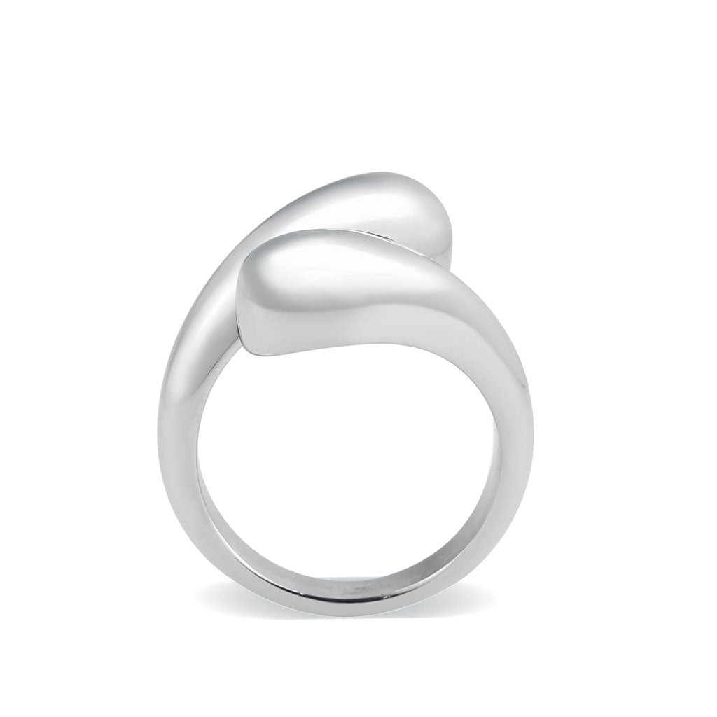TK3883 - High polished (no plating) Stainless Steel Ring with Epoxy in Jet-2