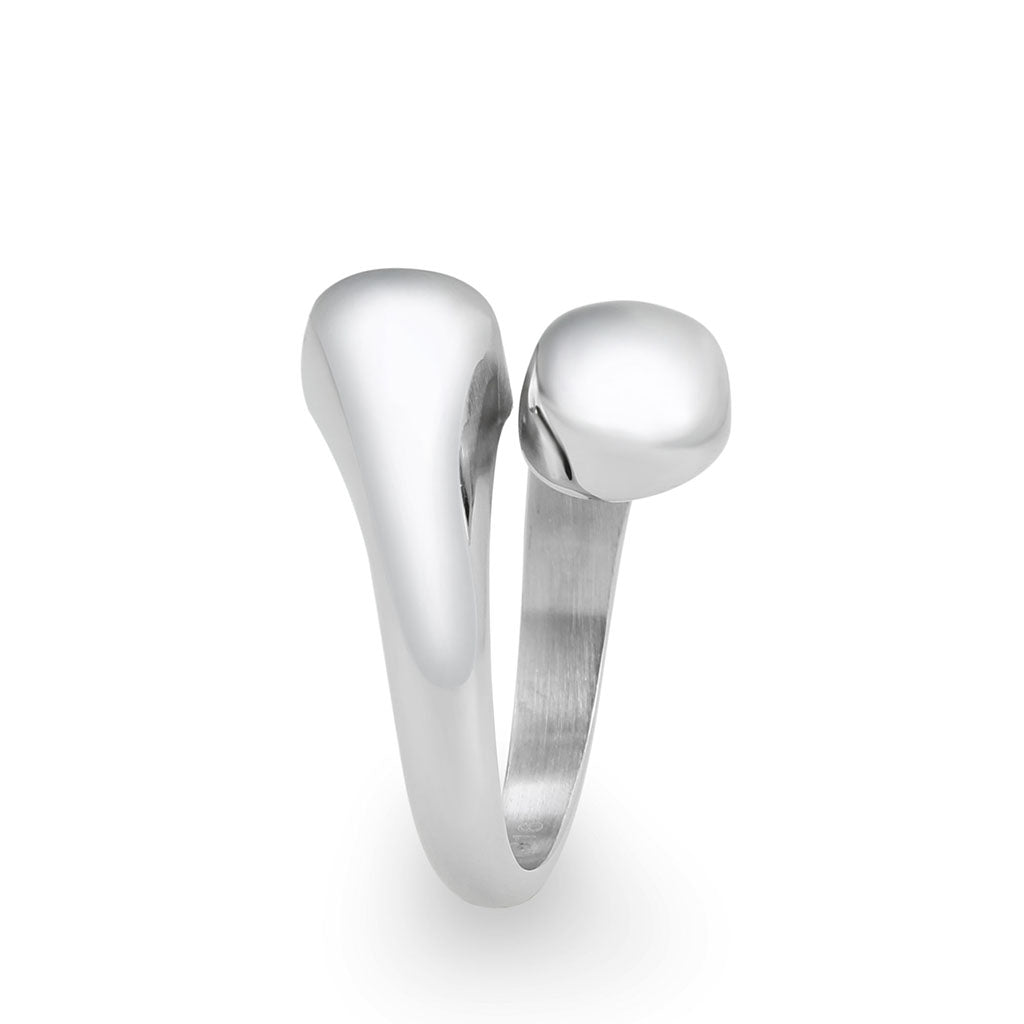 TK3883 - High polished (no plating) Stainless Steel Ring with Epoxy in Jet-3