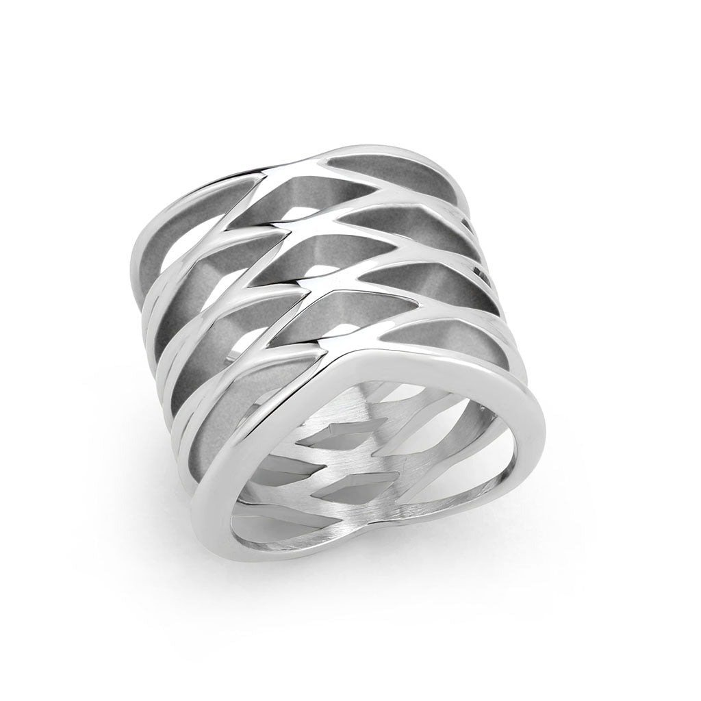 TK3884 - High polished (no plating) Stainless Steel Ring with NoStone in No Stone-0