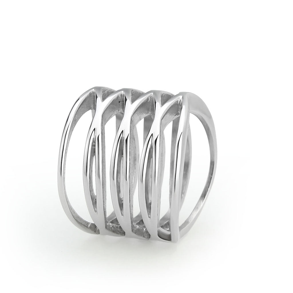 TK3884 - High polished (no plating) Stainless Steel Ring with NoStone in No Stone-3