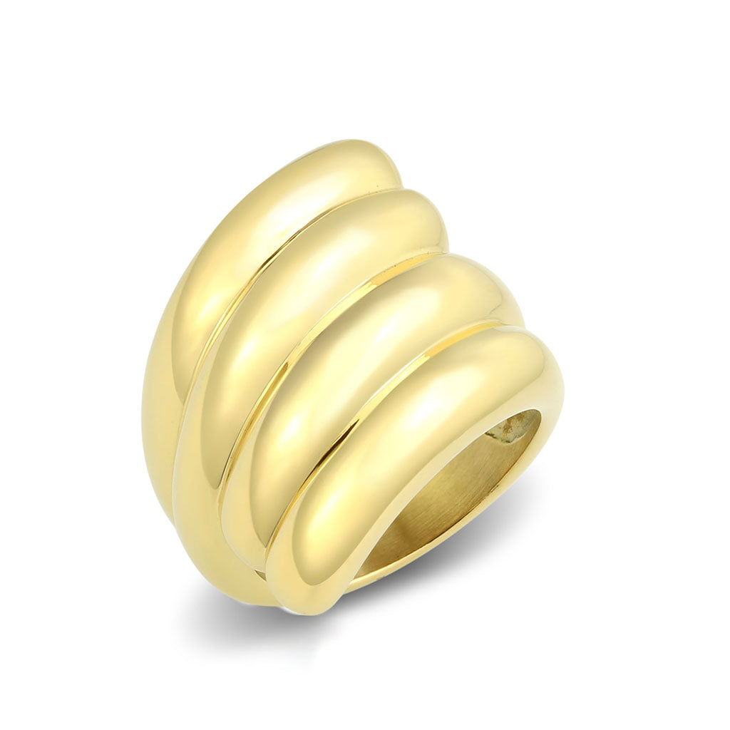 TK3886 - IP Gold(Ion Plating) Stainless Steel Ring with NoStone in No Stone-0