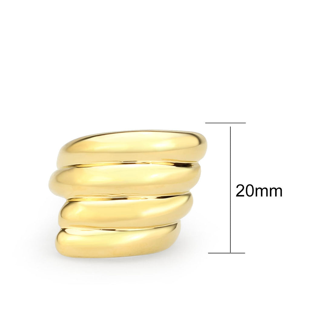 TK3886 - IP Gold(Ion Plating) Stainless Steel Ring with NoStone in No Stone-1