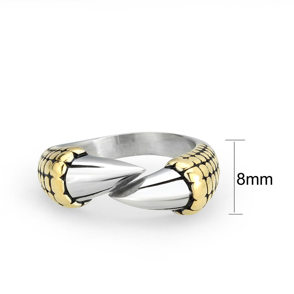 TK3888 - Two Tone IP Gold (Ion Plating) Stainless Steel Ring with Epoxy in Jet-1