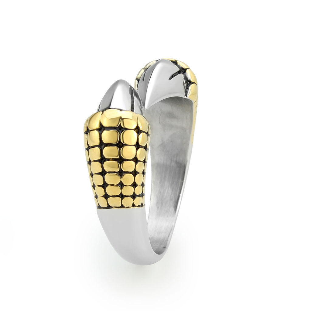 TK3888 - Two Tone IP Gold (Ion Plating) Stainless Steel Ring with Epoxy in Jet-3
