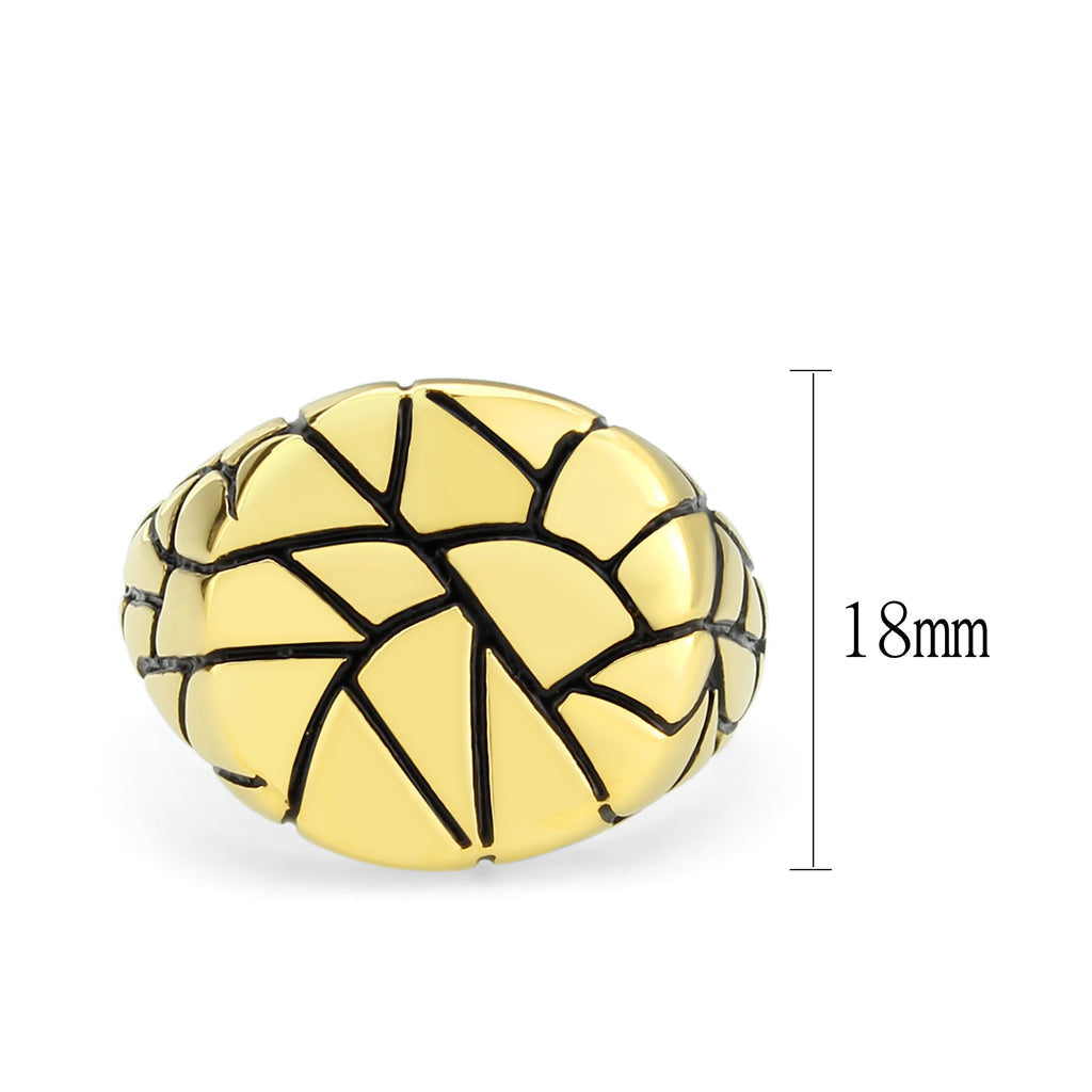 TK3903 - IP Gold(Ion Plating) Stainless Steel Ring with Epoxy in Jet-1