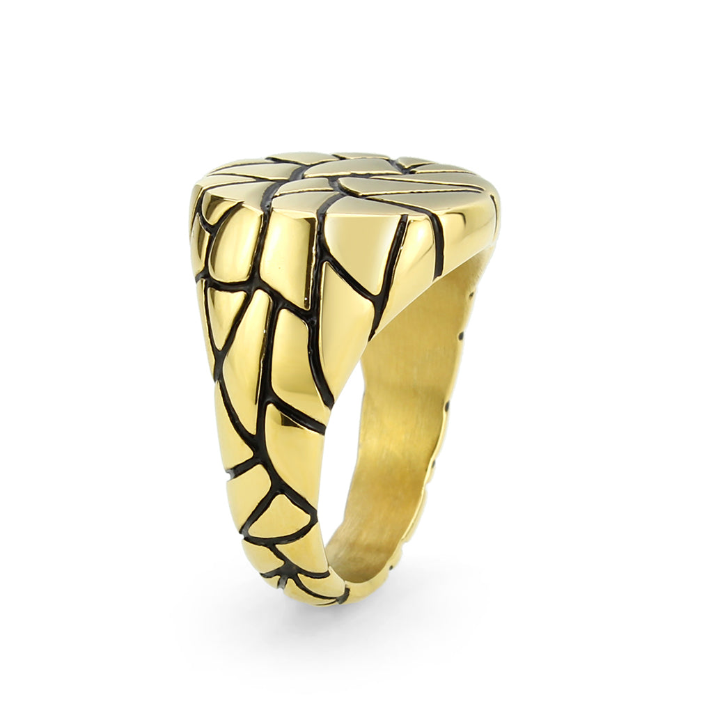 TK3903 - IP Gold(Ion Plating) Stainless Steel Ring with Epoxy in Jet-3