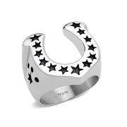 TK3912 - High polished (no plating) Stainless Steel Ring with Epoxy in Jet-0