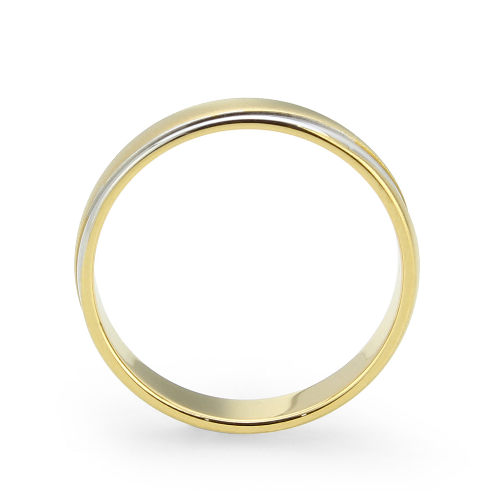 TK3918 - Two Tone IP Gold (Ion Plating) Stainless Steel Ring with NoStone in No Stone-2