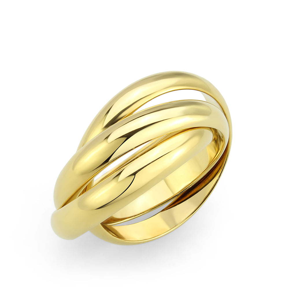 TK3920G - IP Gold(Ion Plating) Stainless Steel Ring with NoStone in No Stone-0