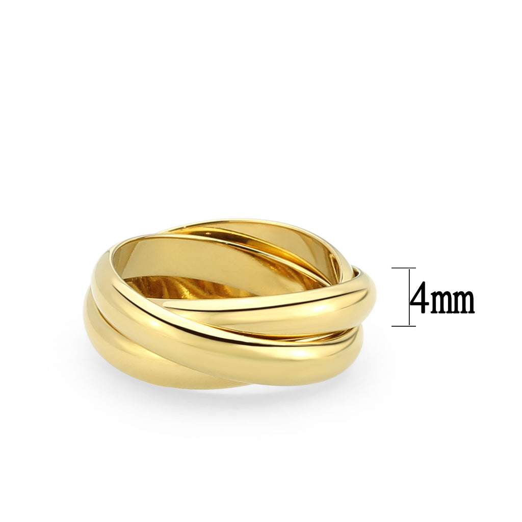 TK3920G - IP Gold(Ion Plating) Stainless Steel Ring with NoStone in No Stone-1