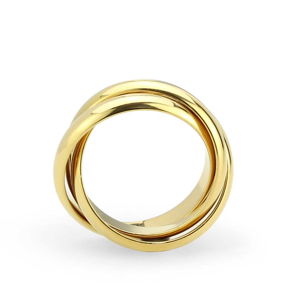 TK3920G - IP Gold(Ion Plating) Stainless Steel Ring with NoStone in No Stone-2