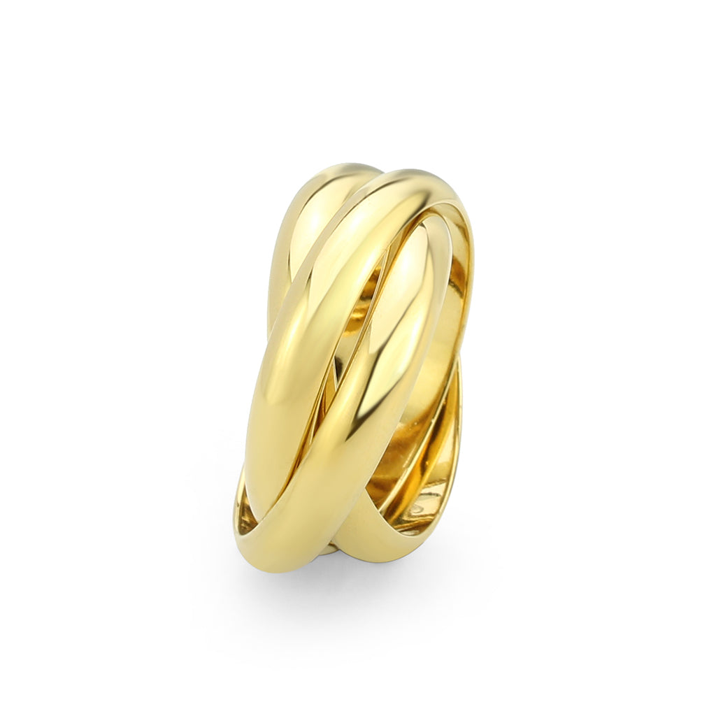 TK3920G - IP Gold(Ion Plating) Stainless Steel Ring with NoStone in No Stone-3