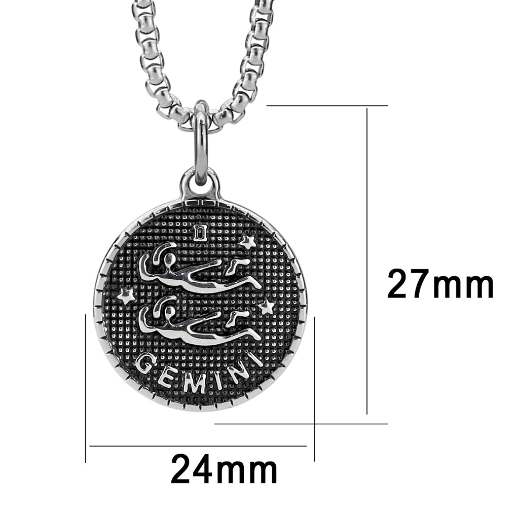 TK3924 - High polished (no plating) Stainless Steel Chain Pendant with NoStone in No Stone-0