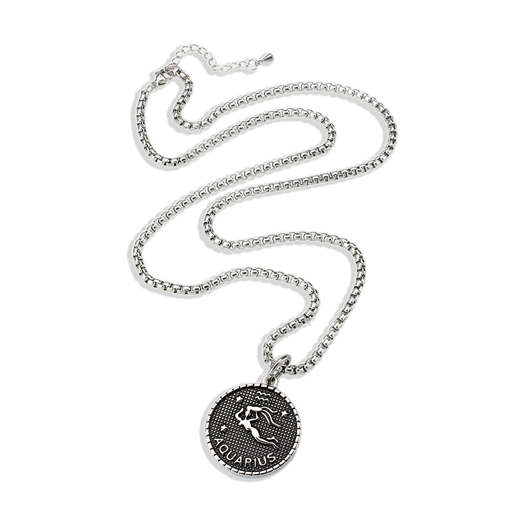 TK3925 - High polished (no plating) Stainless Steel Chain Pendant with NoStone in No Stone-2