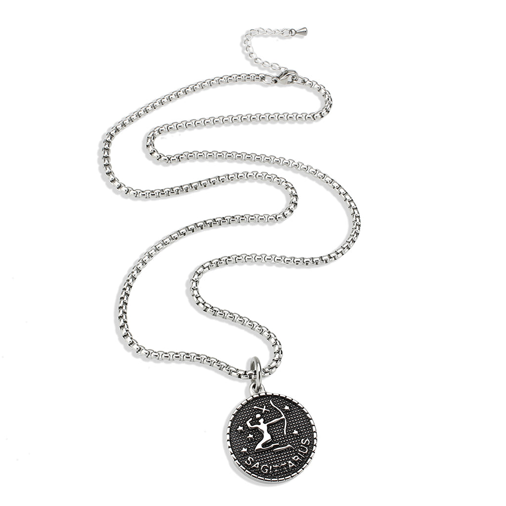 TK3927 - High polished (no plating) Stainless Steel Chain Pendant with NoStone in No Stone-3
