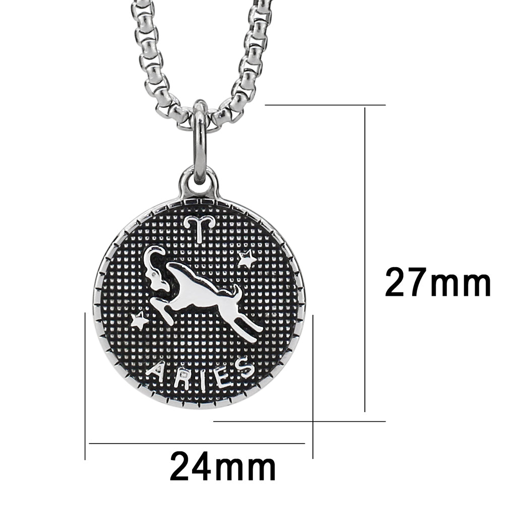TK3931 - High polished (no plating) Stainless Steel Chain Pendant with NoStone in No Stone-0