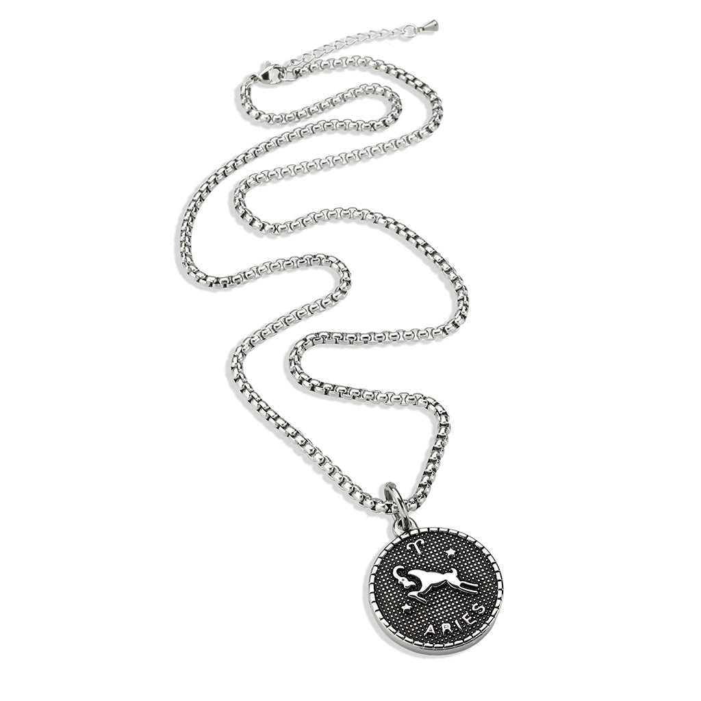 TK3931 - High polished (no plating) Stainless Steel Chain Pendant with NoStone in No Stone-3