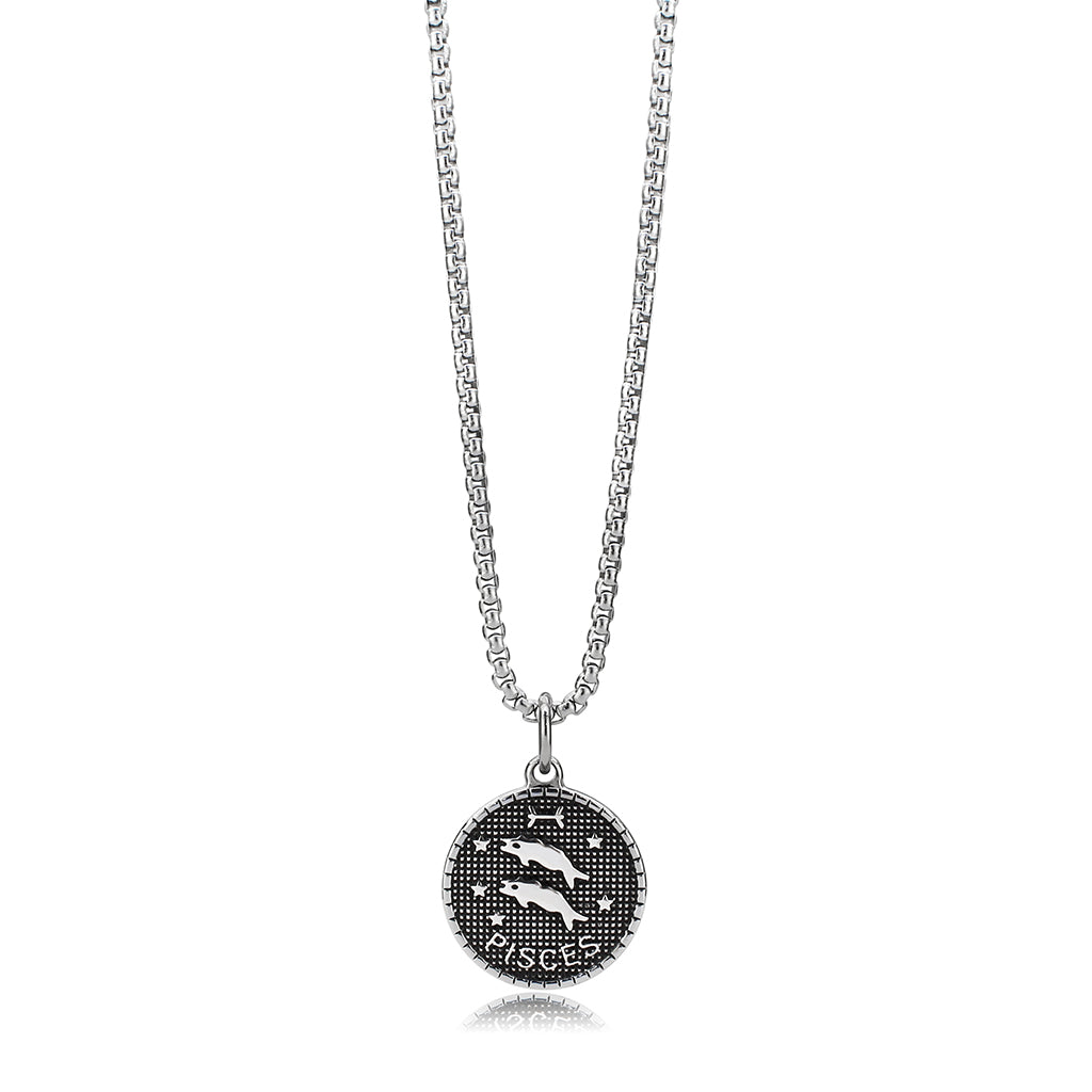 TK3932 - High polished (no plating) Stainless Steel Chain Pendant with NoStone in No Stone-1