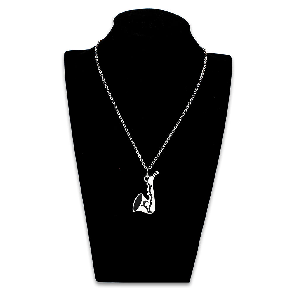 TK3938 - High polished (no plating) Stainless Steel Chain Pendant with NoStone in No Stone-1