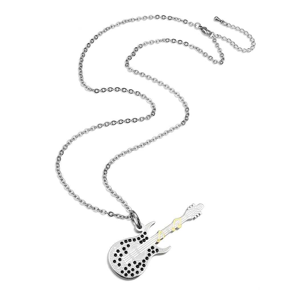 TK3939 - Two Tone IP Gold (Ion Plating) Stainless Steel Chain Pendant with NoStone in No Stone-2