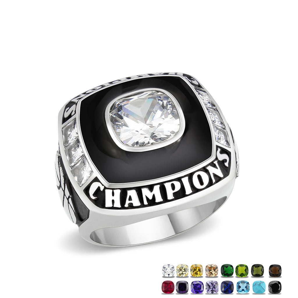 TK3944 - High polished (no plating) Stainless Steel Ring with AAA Grade CZ in Clear-0