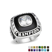 TK3944 - High polished (no plating) Stainless Steel Ring with AAA Grade CZ in Clear-0