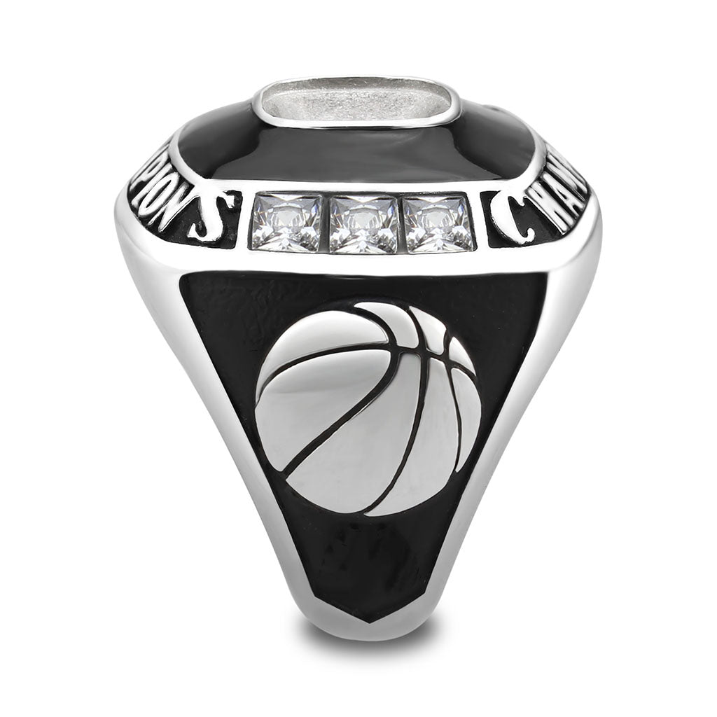 TK3944 - High polished (no plating) Stainless Steel Ring with AAA Grade CZ in Clear-3