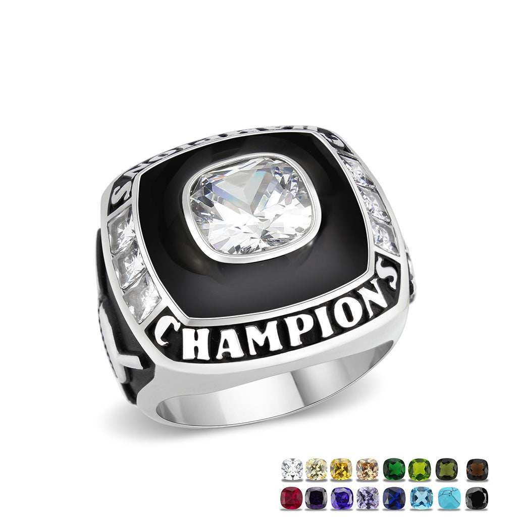 TK3945 - High polished (no plating) Stainless Steel Ring with AAA Grade CZ in Clear-0