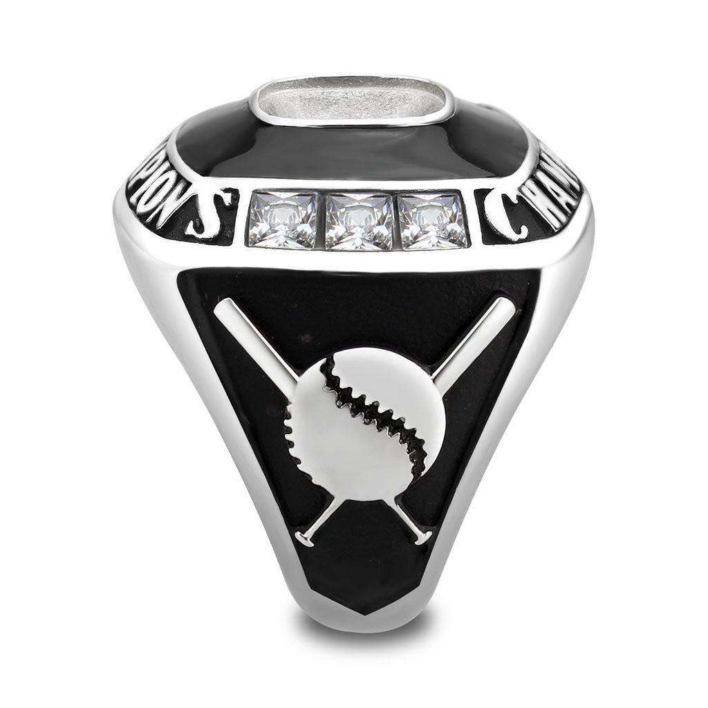 TK3945 - High polished (no plating) Stainless Steel Ring with AAA Grade CZ in Clear-3