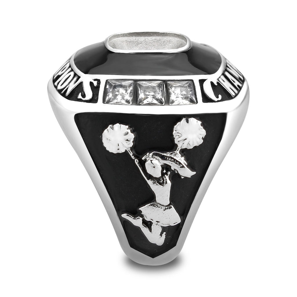 TK3946 - High polished (no plating) Stainless Steel Ring with AAA Grade CZ in Clear-3
