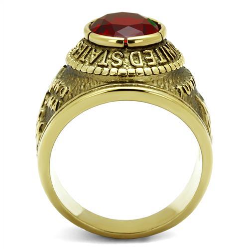 TK414703G - IP Gold(Ion Plating) Stainless Steel Ring with Synthetic Synthetic Glass in Siam-3