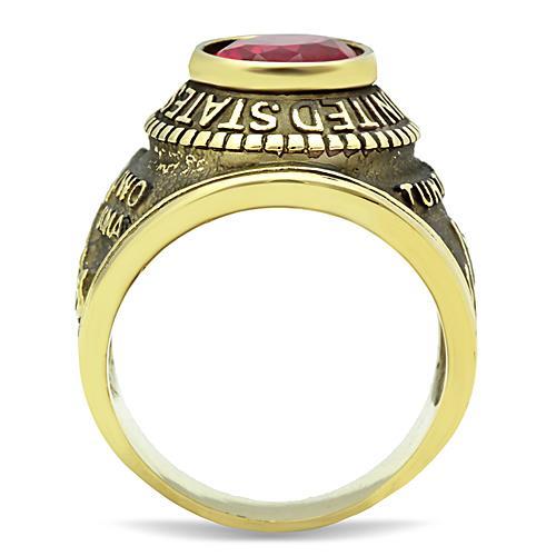 TK414703G - IP Gold(Ion Plating) Stainless Steel Ring with Synthetic Synthetic Glass in Siam-4