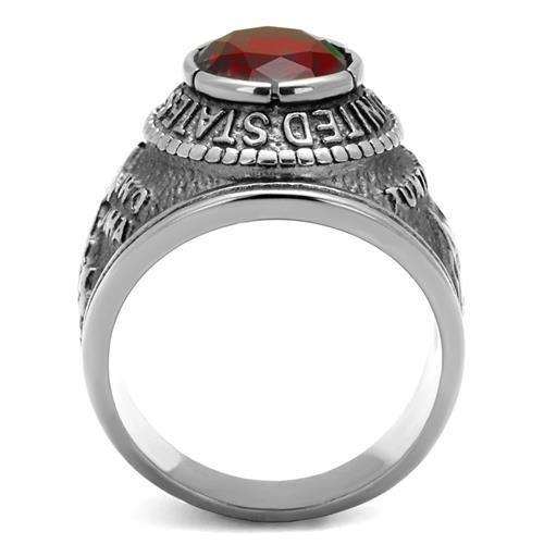 TK414703 - High polished (no plating) Stainless Steel Ring with Synthetic Synthetic Glass in Siam-3