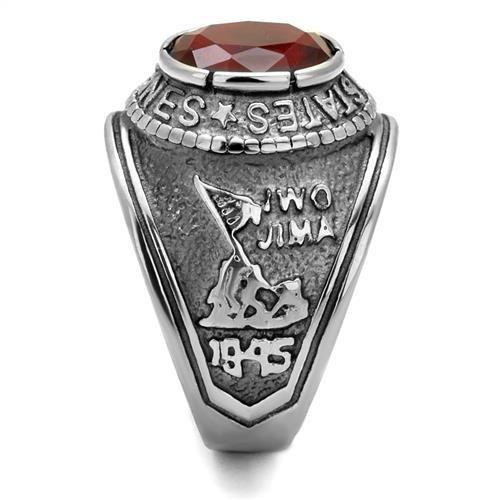TK414703 - High polished (no plating) Stainless Steel Ring with Synthetic Synthetic Glass in Siam-4